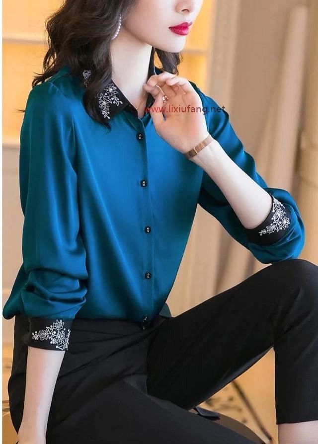 刺繡襯衫顯優(yōu)雅年輕身材，氣質迷人